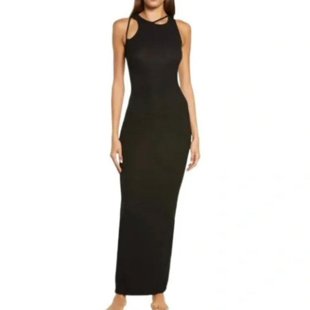SKIMS Onyx Soft Lounge Rib Cutout Dress sz 2X